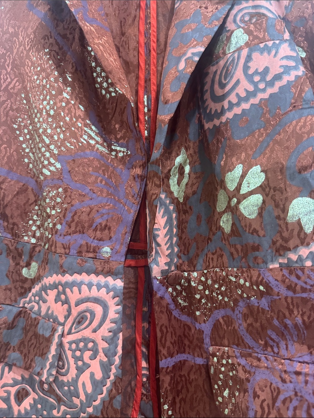 Free people Women's Rust Floral-Print Long jacket - Picture 4 of 6